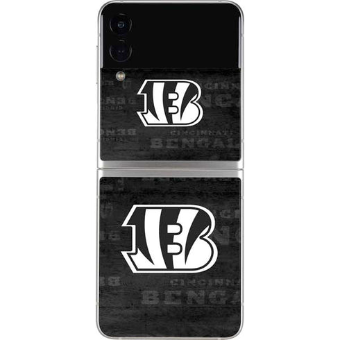 NFL Cincinnati Bengals Black & White Galaxy Z Flip4 5G Skin
